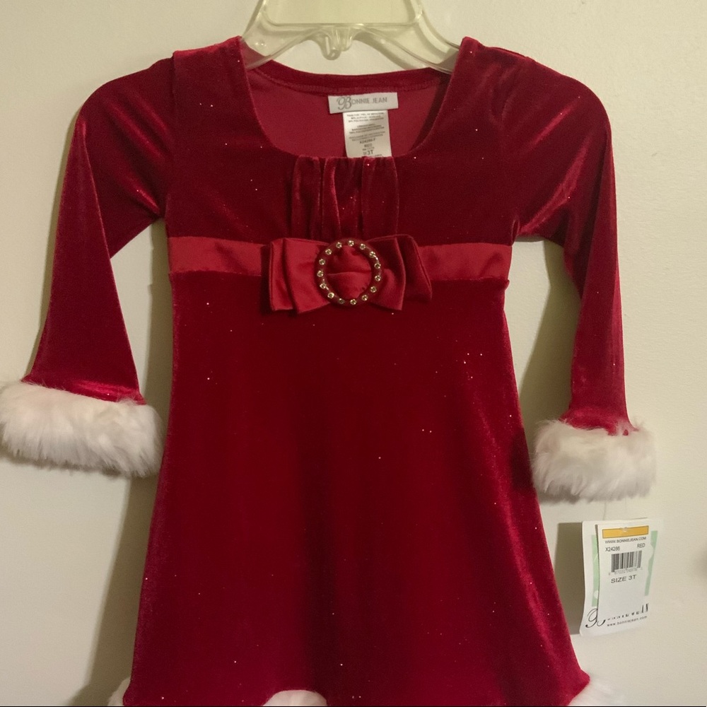 Bonnie Jean Girls 3T Red Christmas Holiday Dress